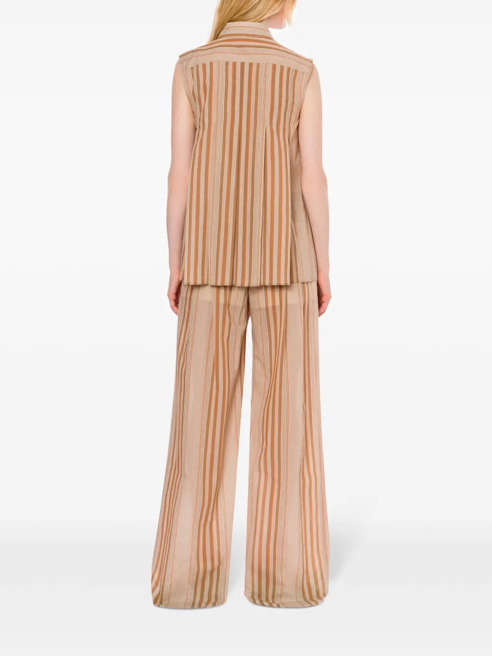 Alberta Ferretti Gestreepte palazzo broek Beige