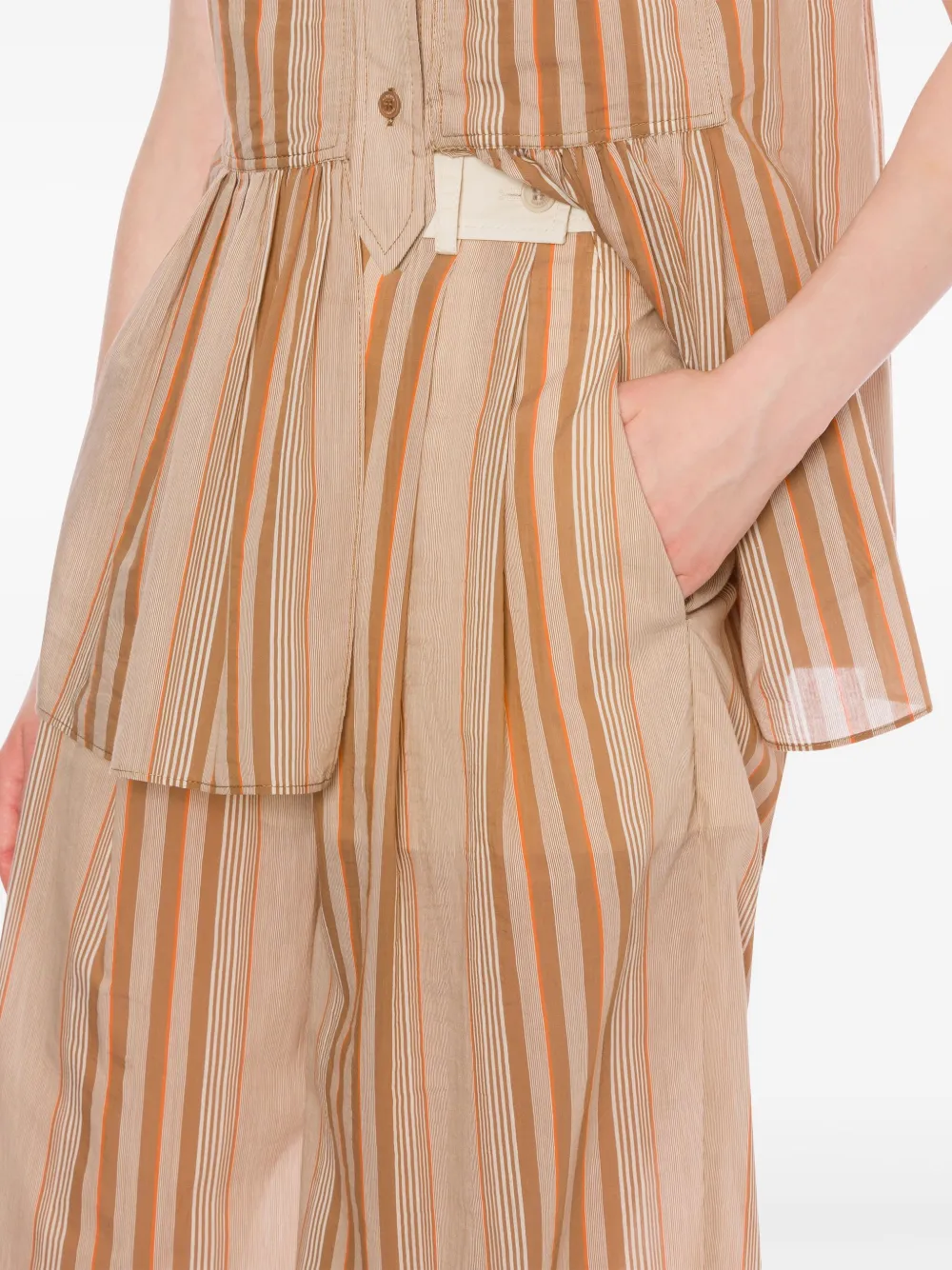 Alberta Ferretti Gestreepte palazzo broek Beige