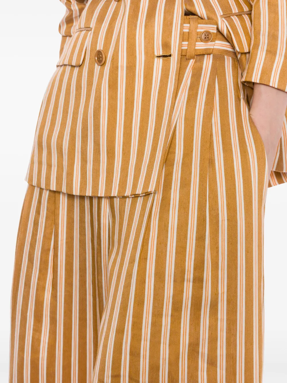 Alberta Ferretti Gestreepte broek Bruin