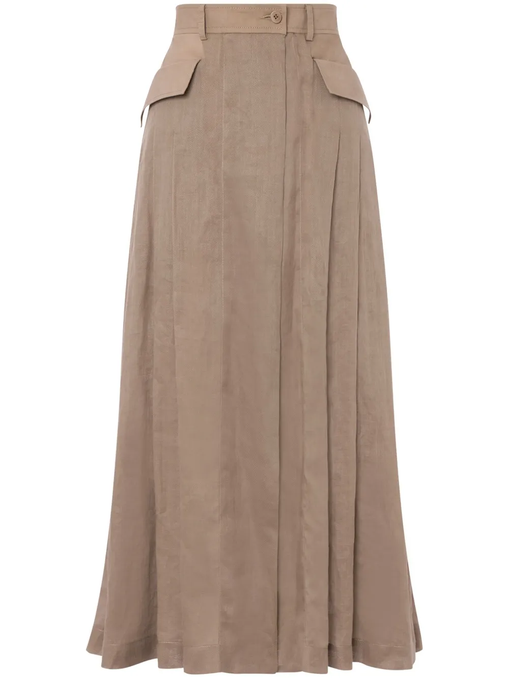 Alberta Ferretti Midi-plooirok Beige