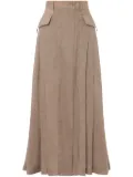 Alberta Ferretti pleated midi skirt - Neutrals