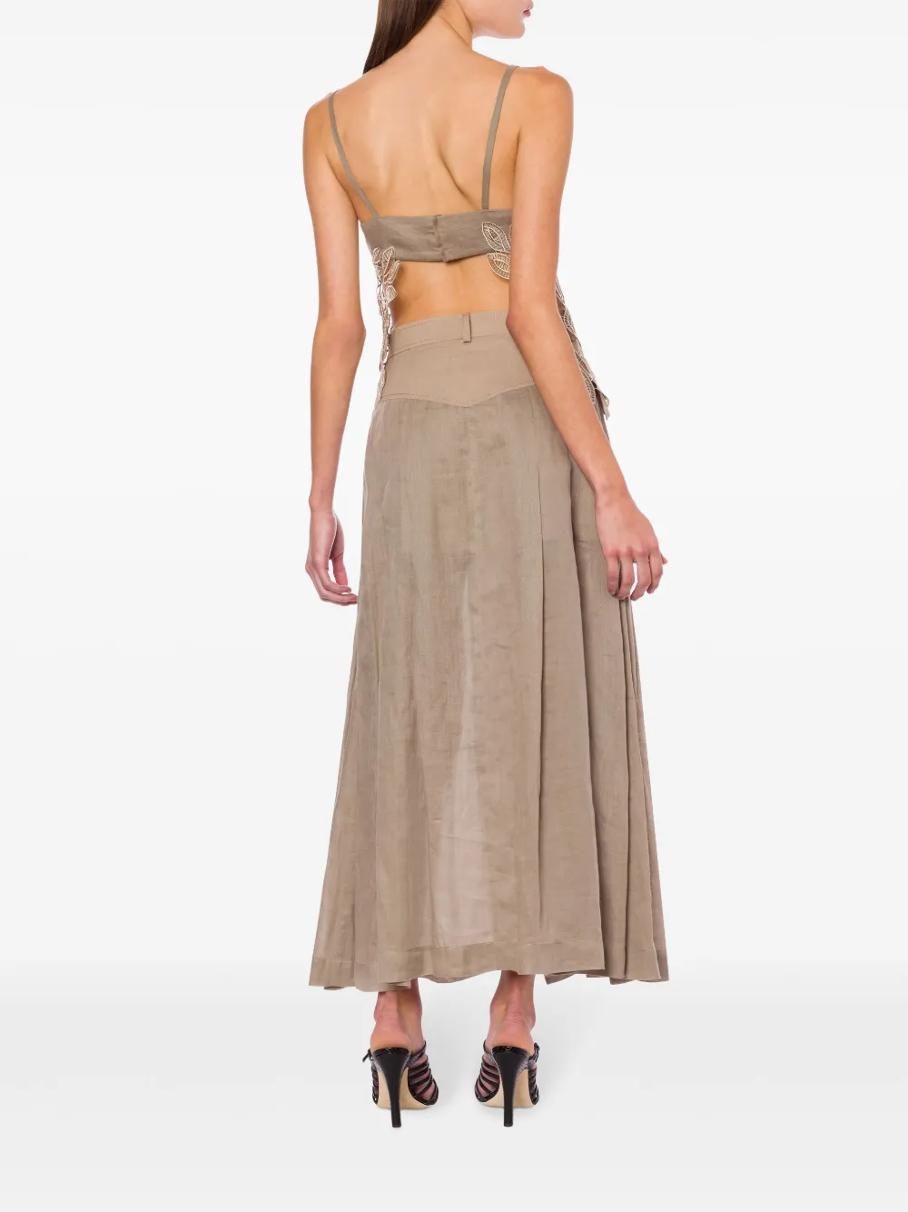 Alberta Ferretti Midi-plooirok Beige