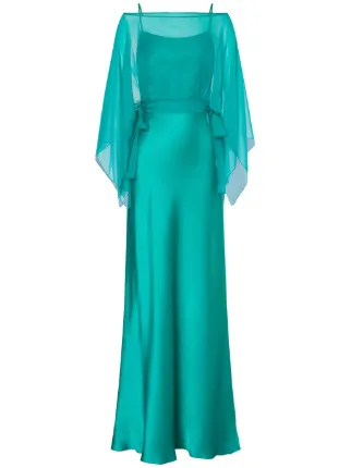 Alberta Ferretti Flared Maxi Dress | Green | FARFETCH