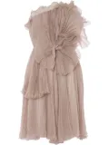 Alberta Ferretti plissé mini dress - Neutrals