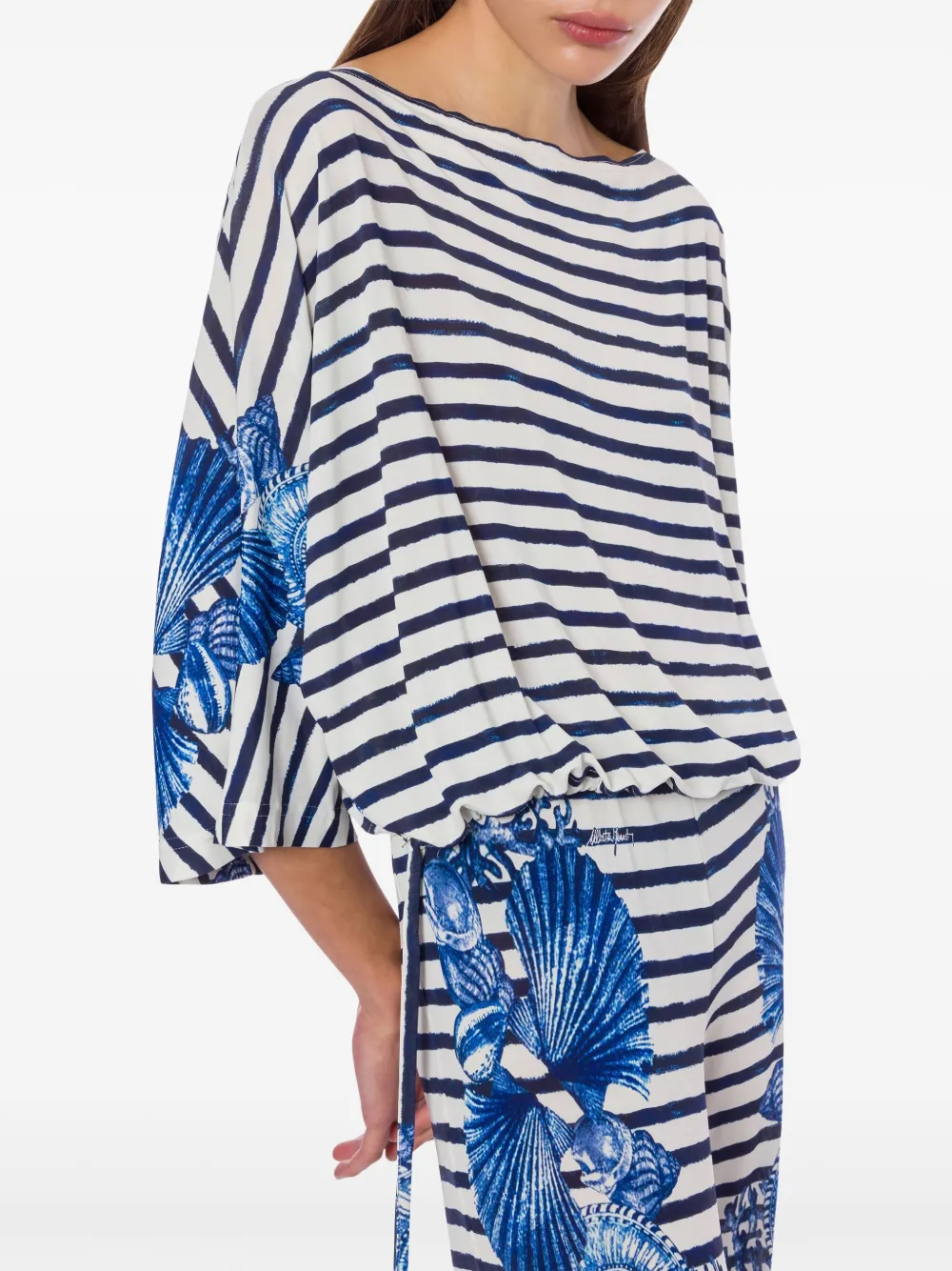 Alberta Ferretti Gestreept T-shirt Wit