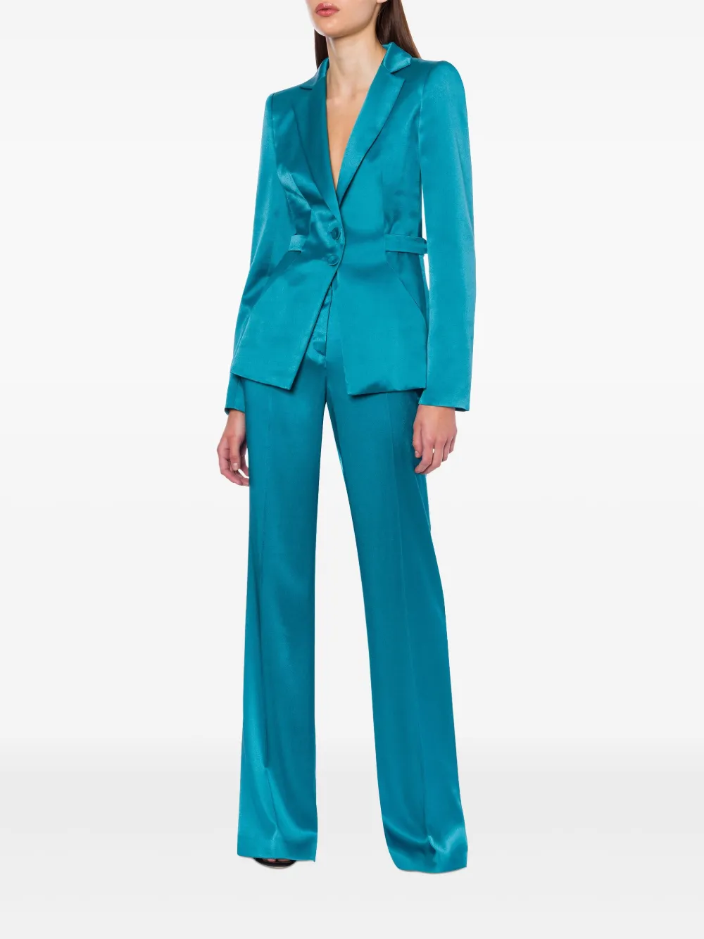 Alberta Ferretti Satijnen pantalon - Blauw