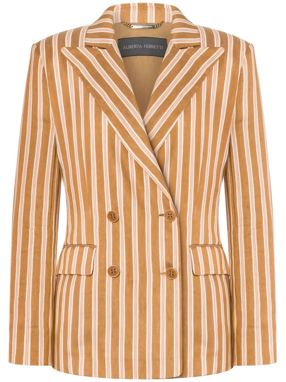 Alberta Ferretti Gestreepte blazer Beige