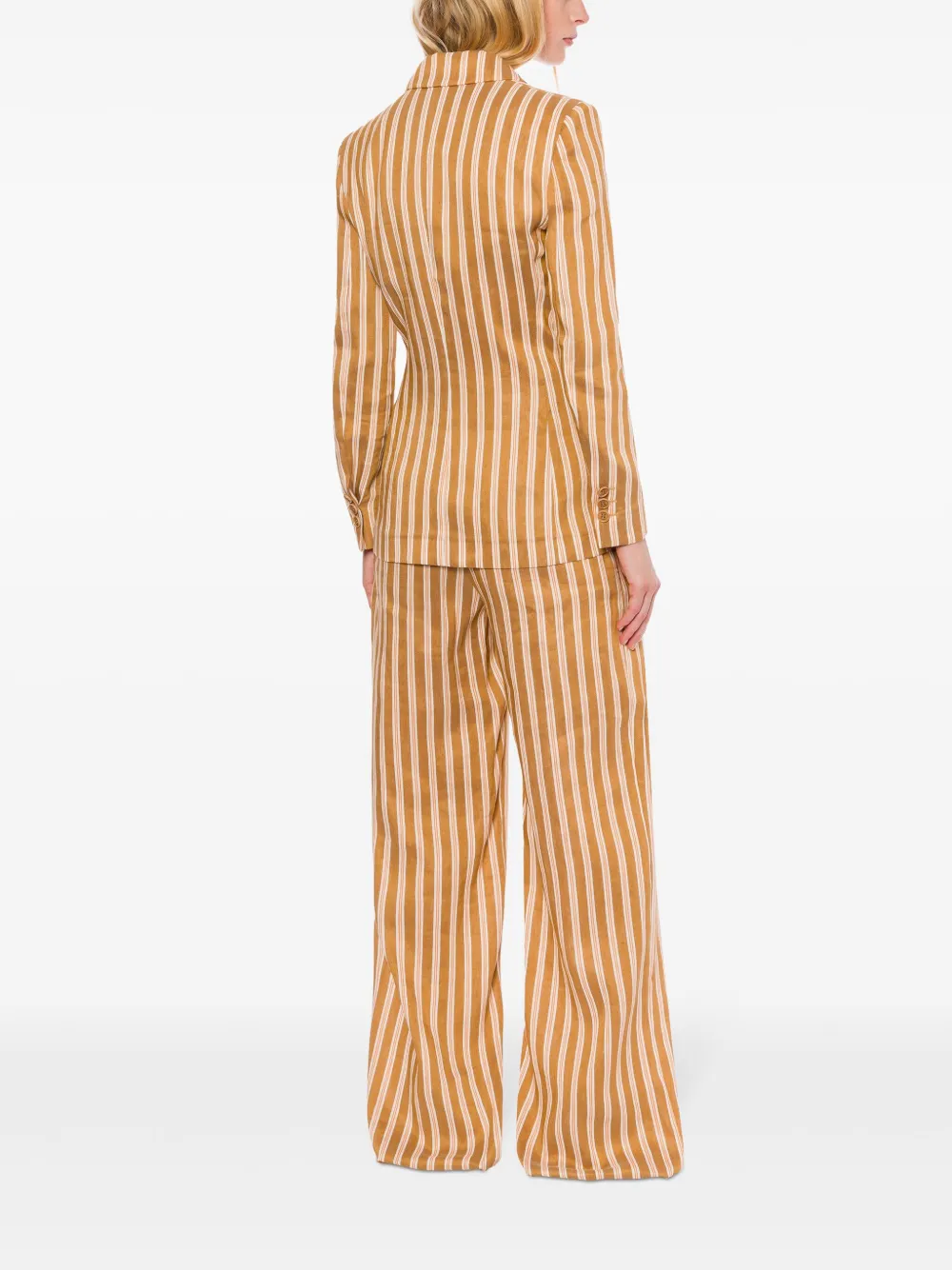 Alberta Ferretti Gestreepte blazer Beige