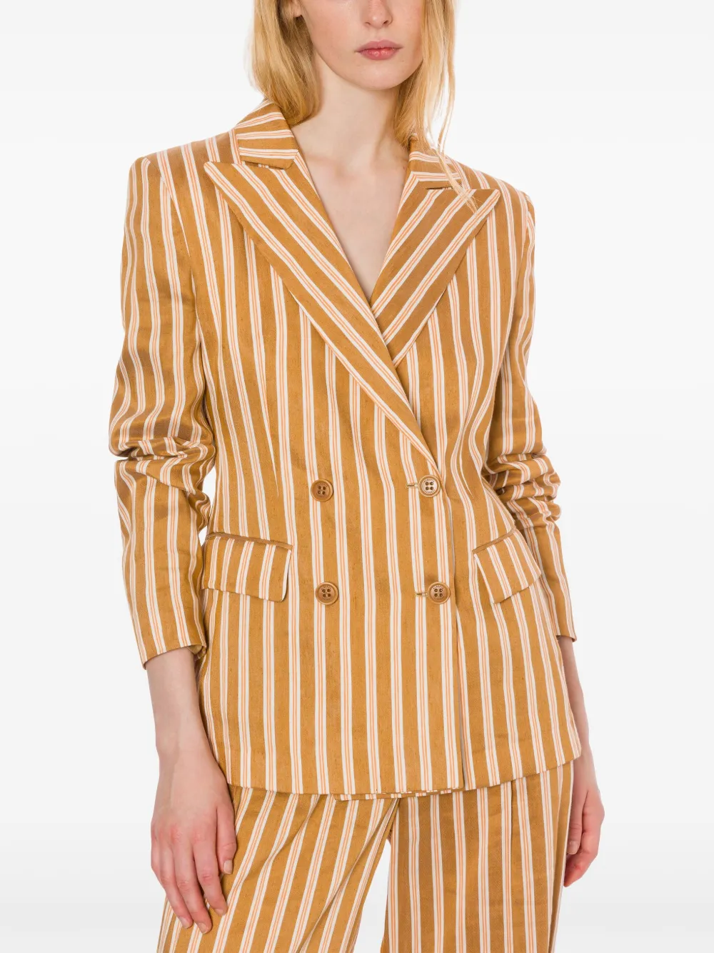 Alberta Ferretti Gestreepte blazer Beige