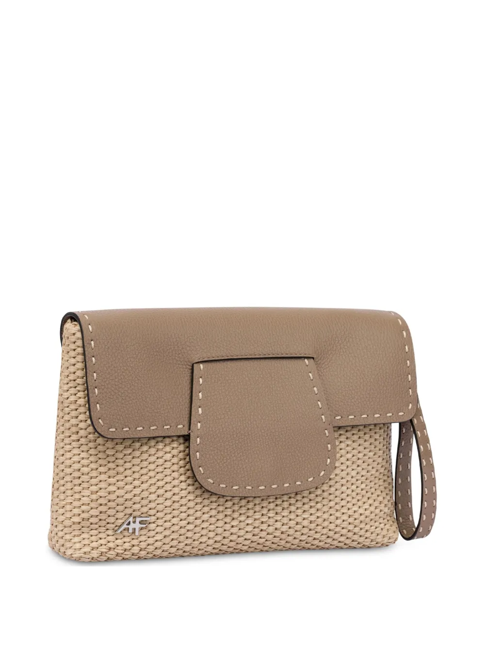 Alberta Ferretti Geweven clutch Beige
