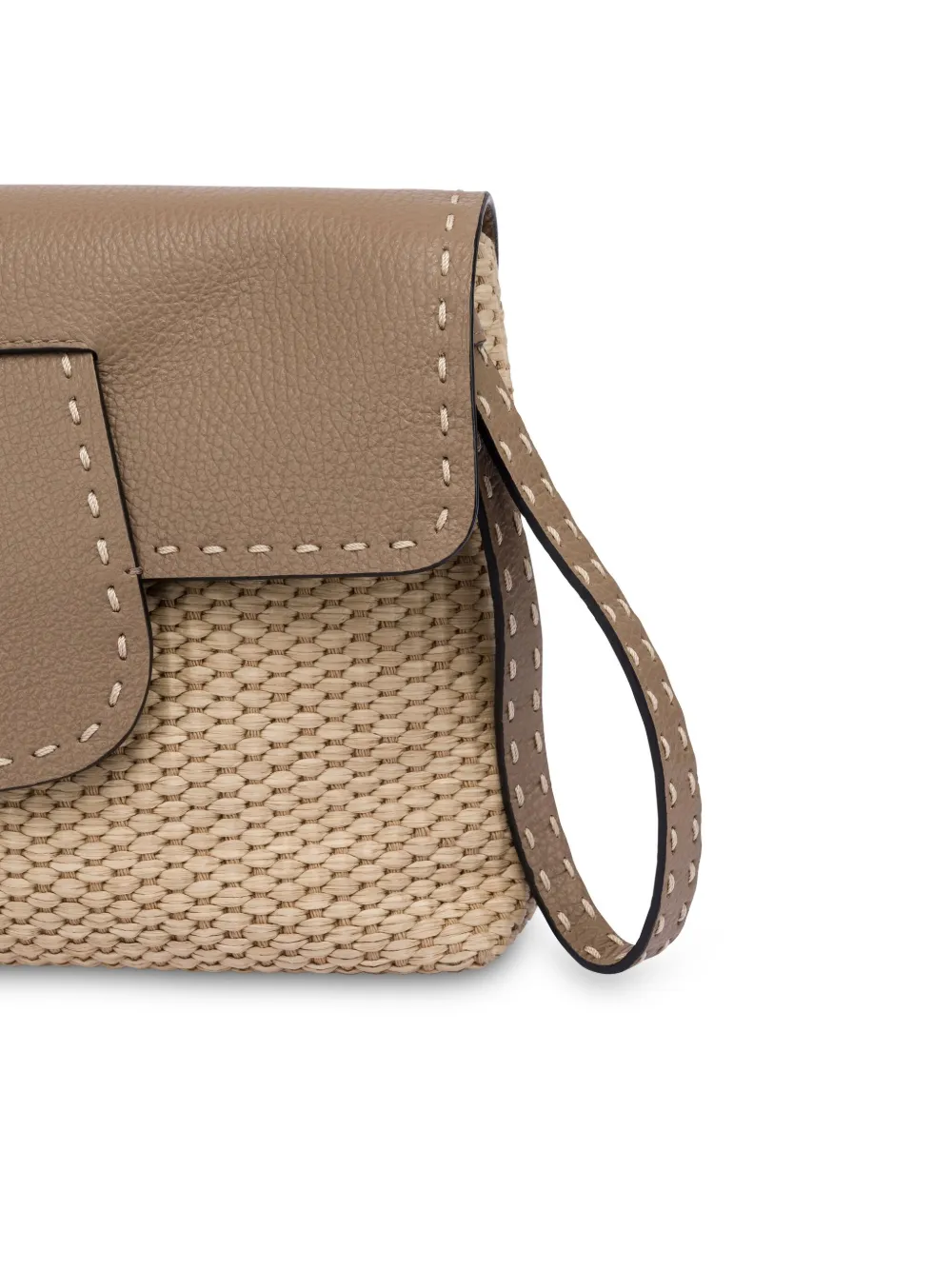 Alberta Ferretti Geweven clutch Beige