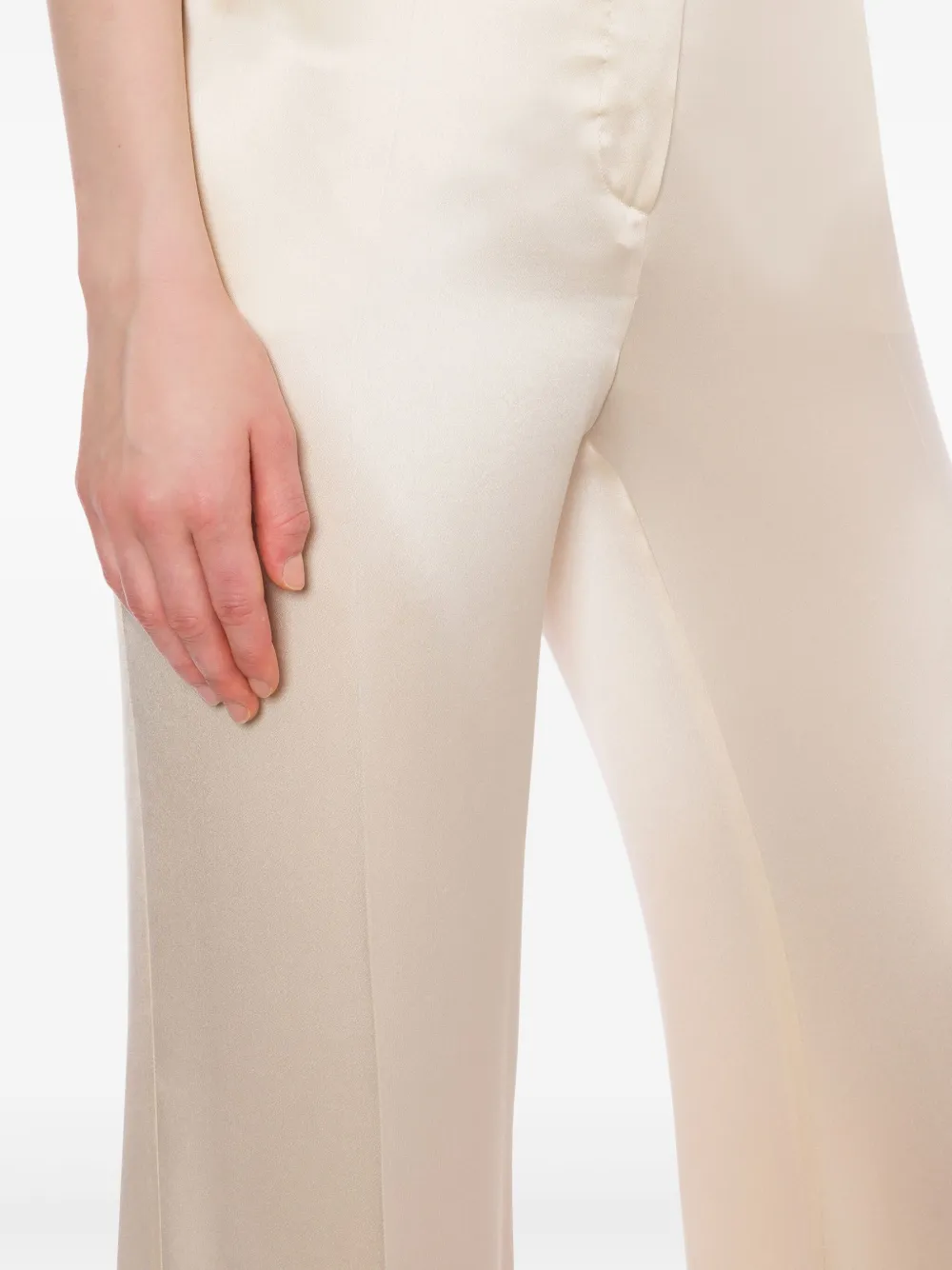 Alberta Ferretti Satijnen pantalon Beige