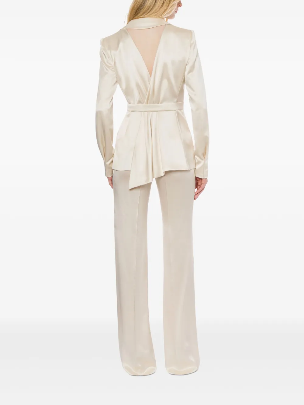 Alberta Ferretti Satijnen pantalon Beige