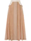 Alberta Ferretti pleated maxi skirt - Brown