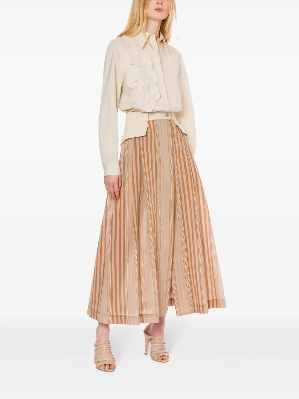 Alberta Ferretti Maxi-plooirok - Bruin