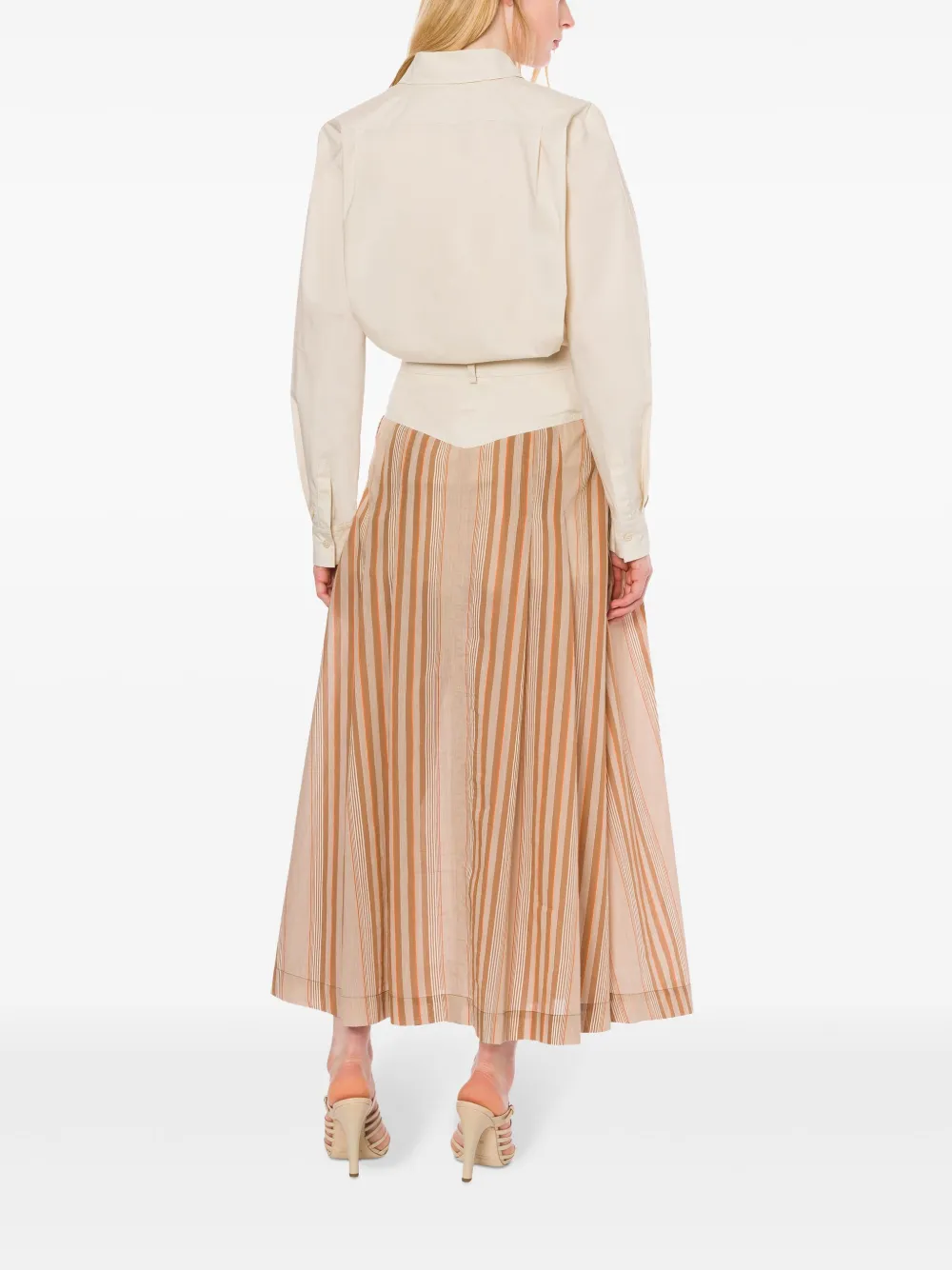 Alberta Ferretti Maxi-plooirok Bruin