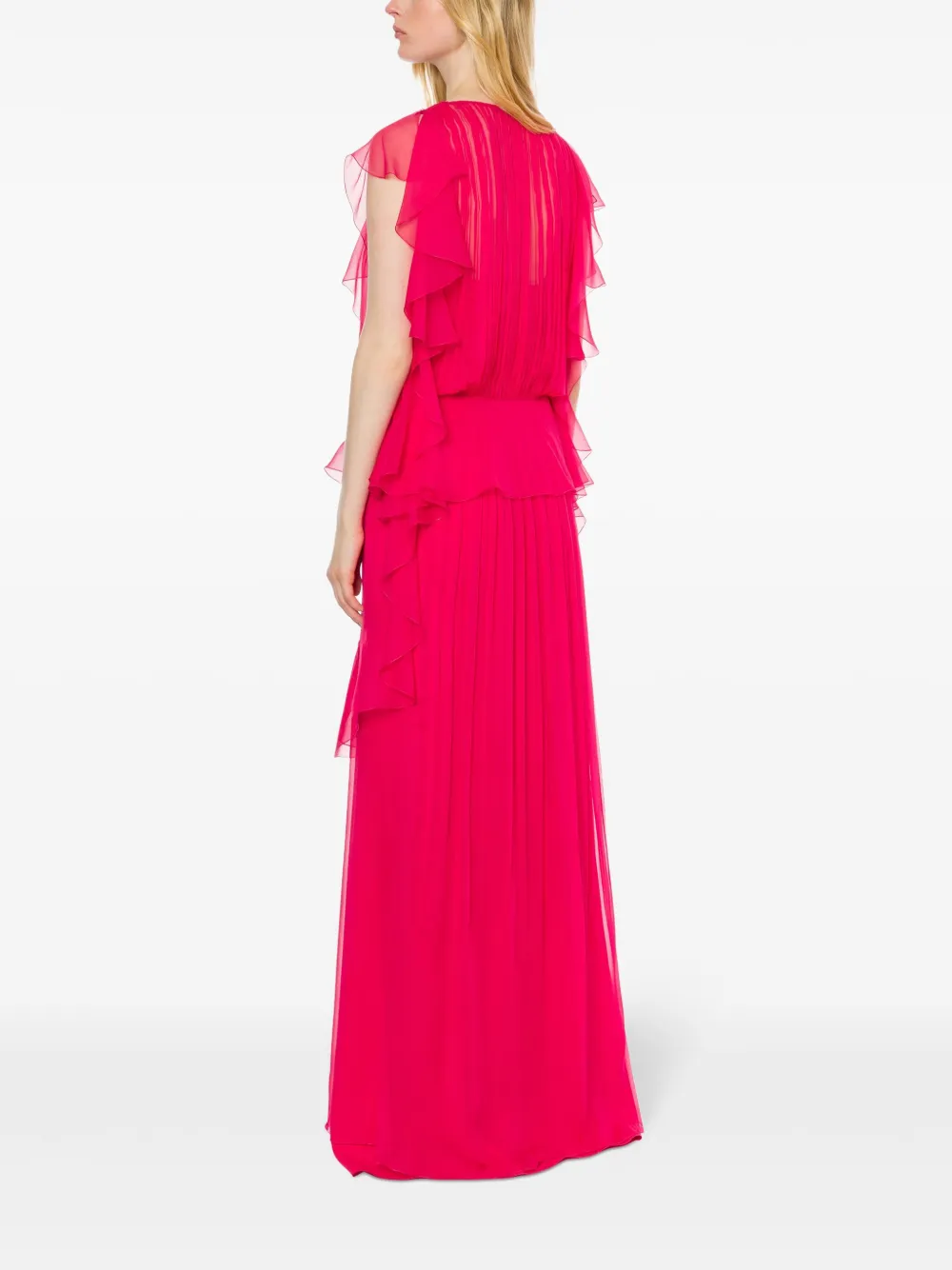 Alberta Ferretti Gedrapeerde maxi-jurk Roze
