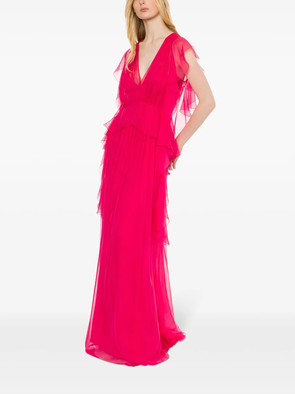 Alberta Ferretti Gedrapeerde maxi-jurk - Roze