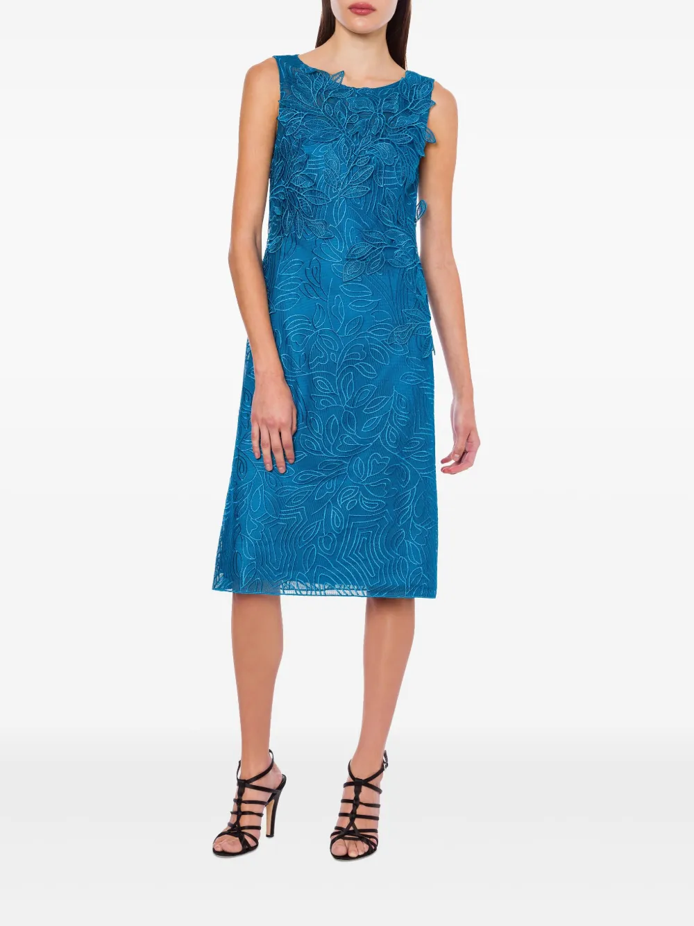 Alberta Ferretti Broderie anglaise midi-jurk - Blauw