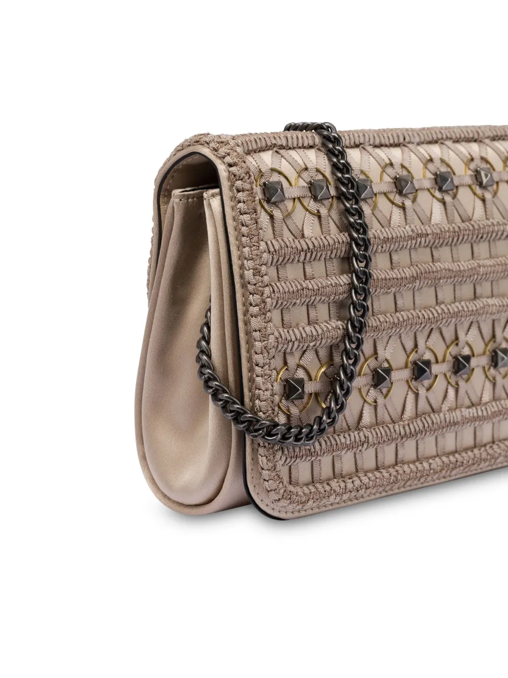 Alberta Ferretti Clutch verfraaid met studs Beige