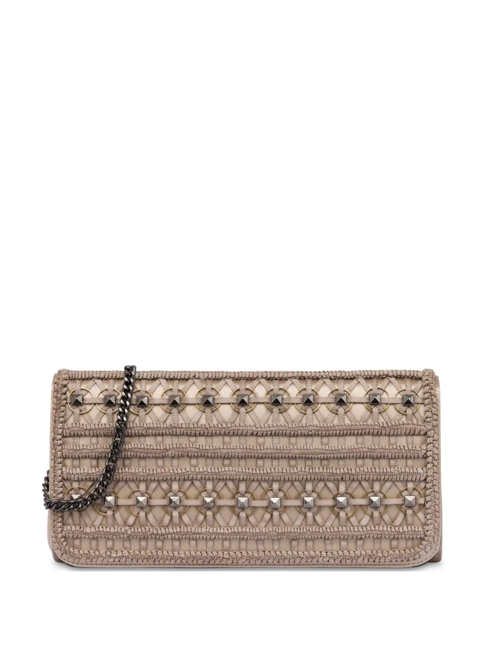 stud-embellished clutch bag