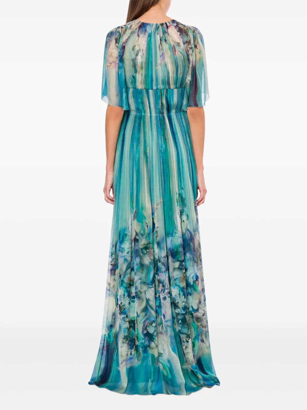 Alberta Ferretti Maxi-jurk met abstracte print Blauw