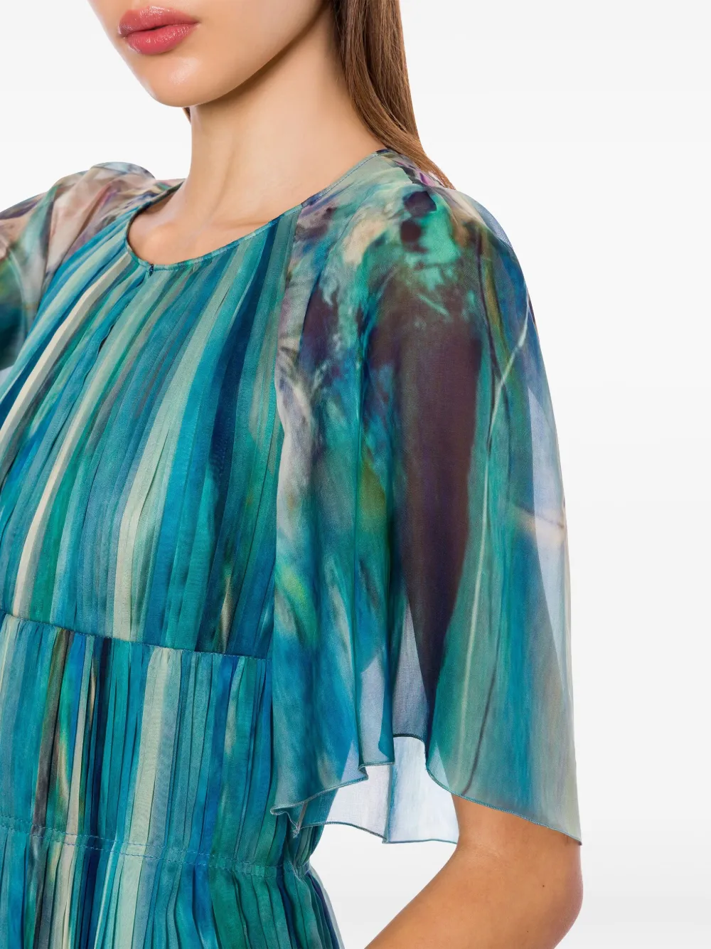Alberta Ferretti Maxi-jurk met abstracte print Blauw