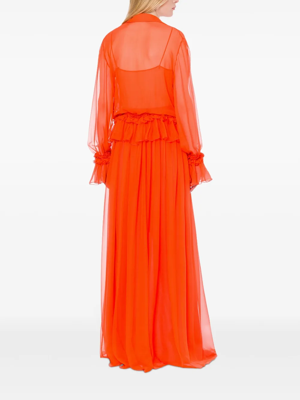 Alberta Ferretti Maxi-jurk met ruches detail Rood