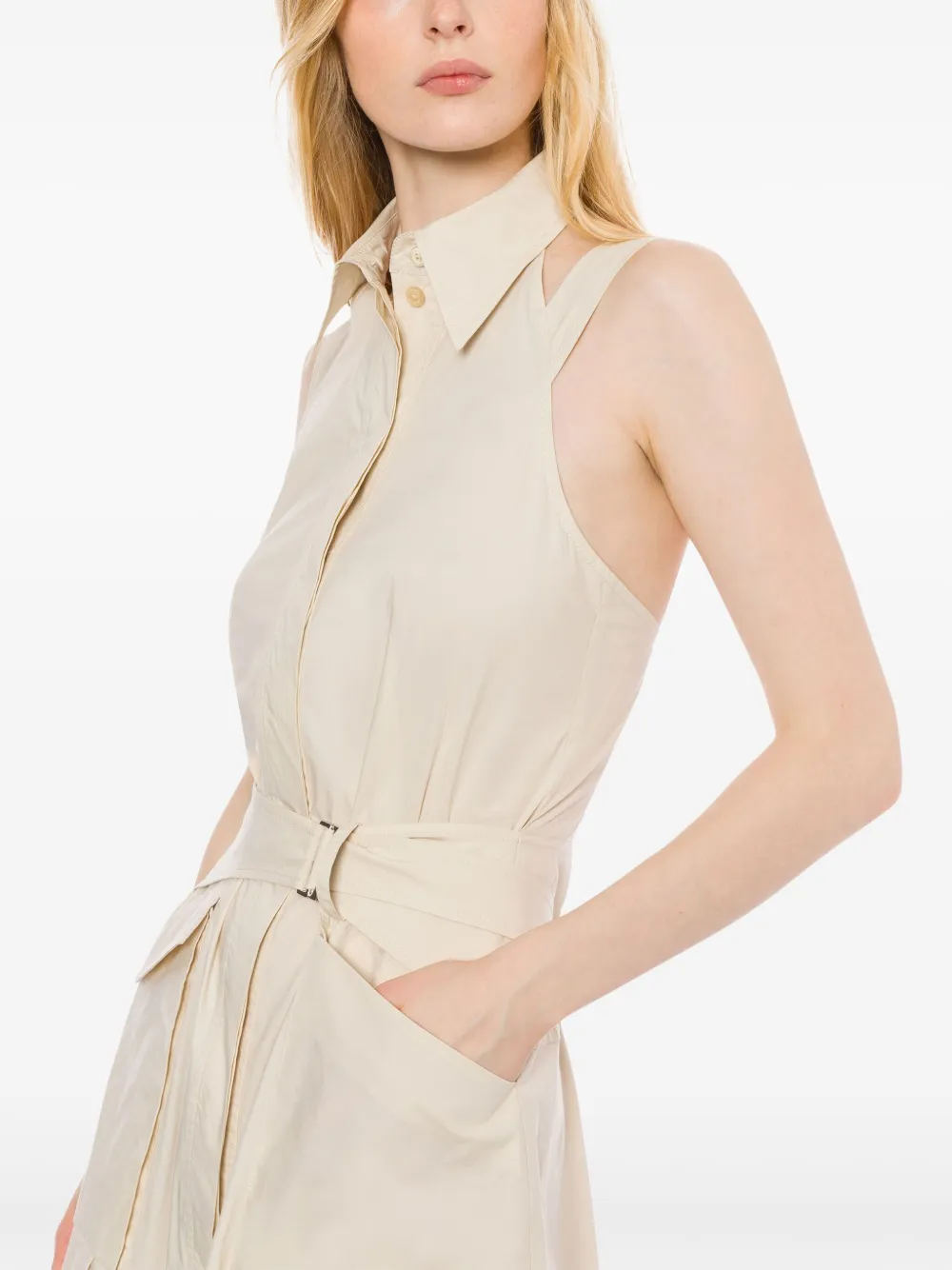 Alberta Ferretti Maxi-jurk met ceintuur Beige