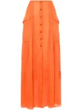 Alberta Ferretti cotton maxi skirt - Orange
