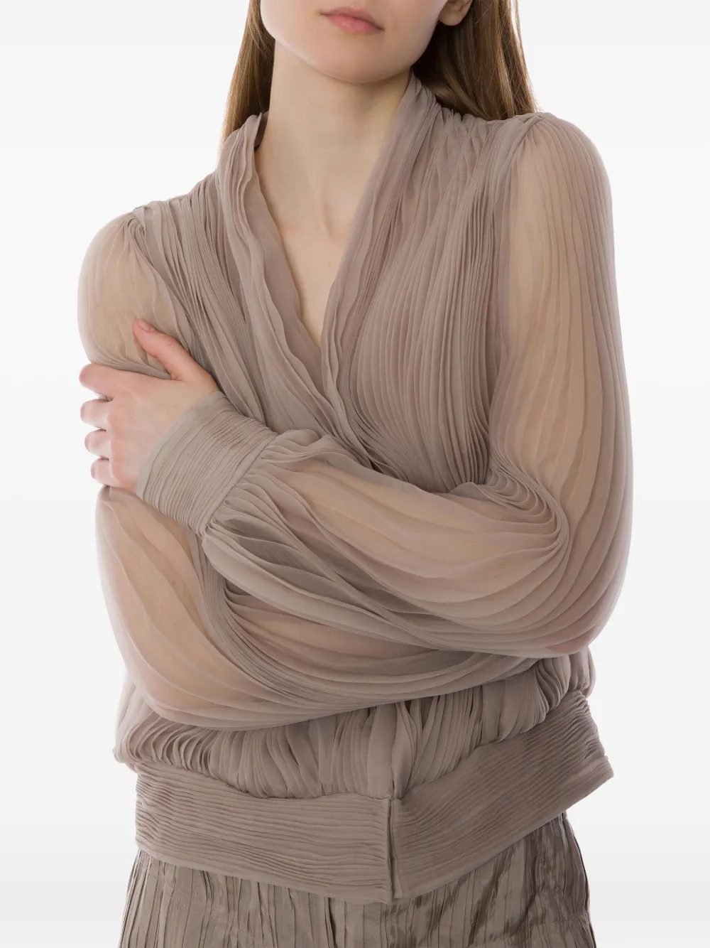 Alberta Ferretti Zijden jack Beige