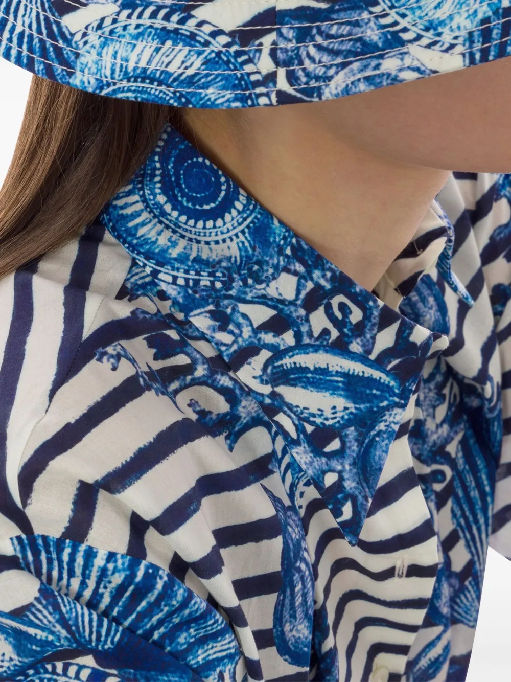 Alberta Ferretti Gestreepte vissershoed Wit