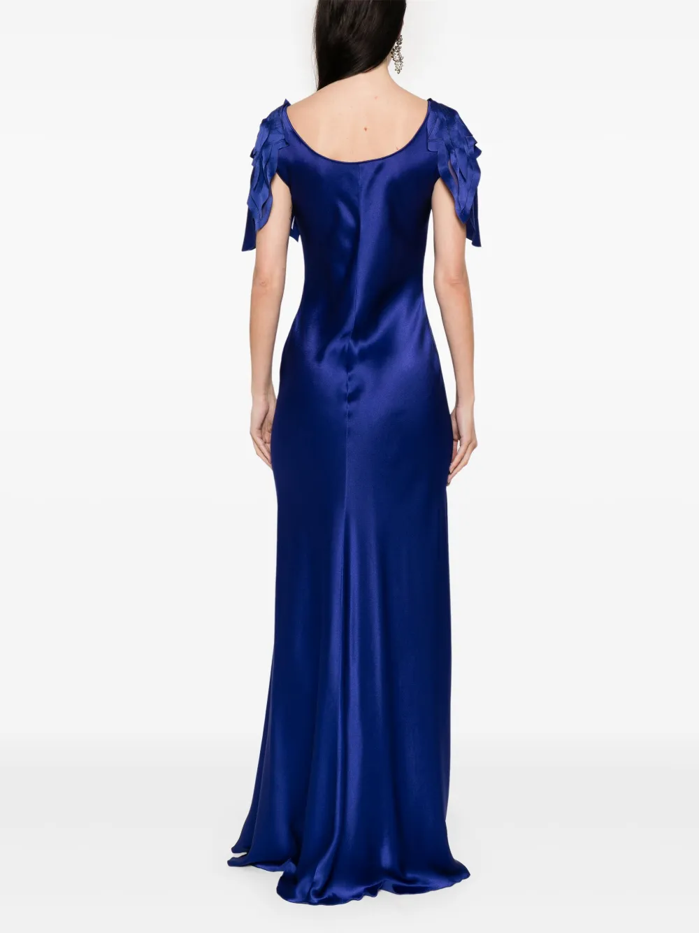 Alberta Ferretti Satijnen maxi-jurk Blauw