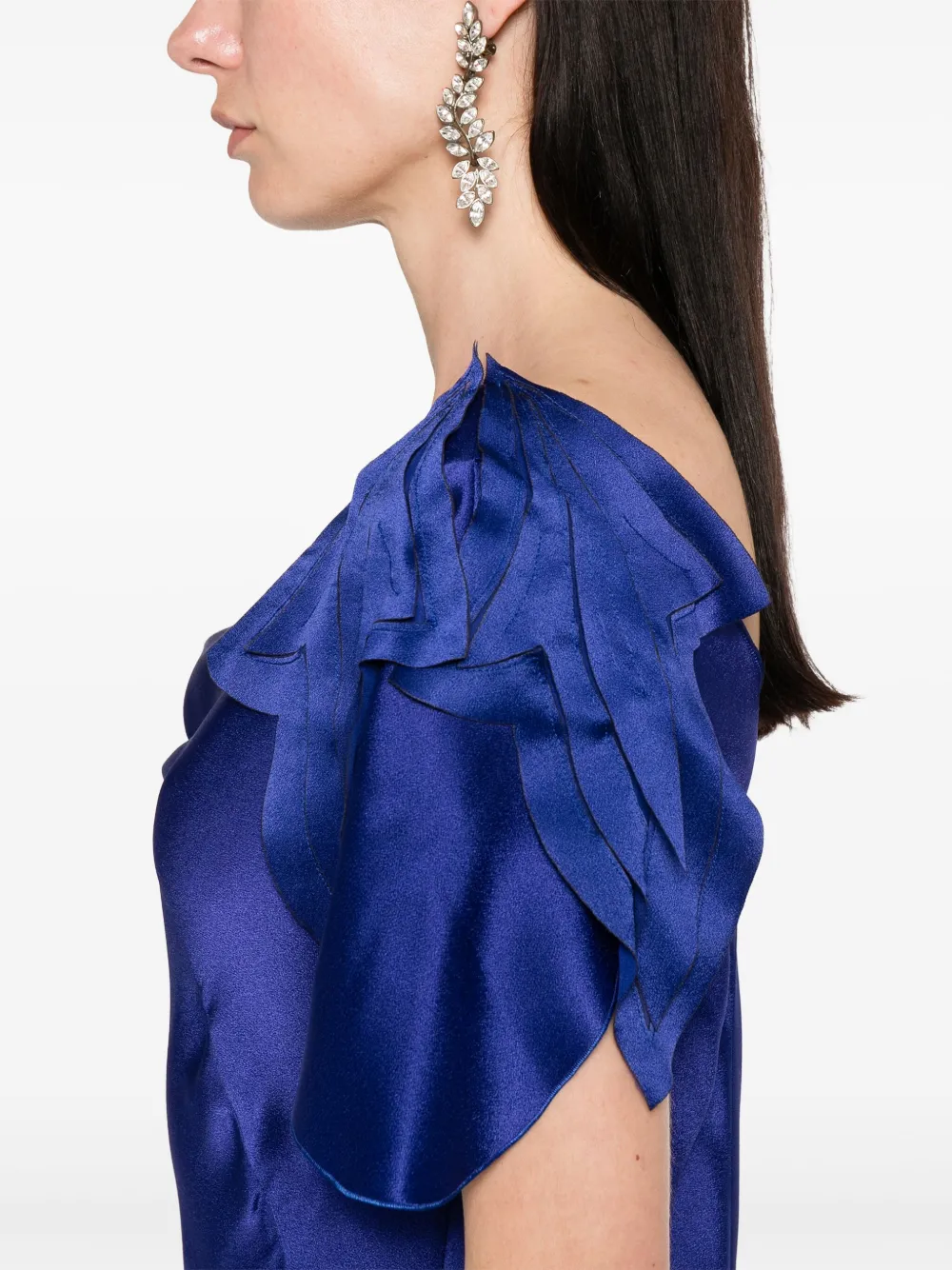 Alberta Ferretti Satijnen maxi-jurk Blauw