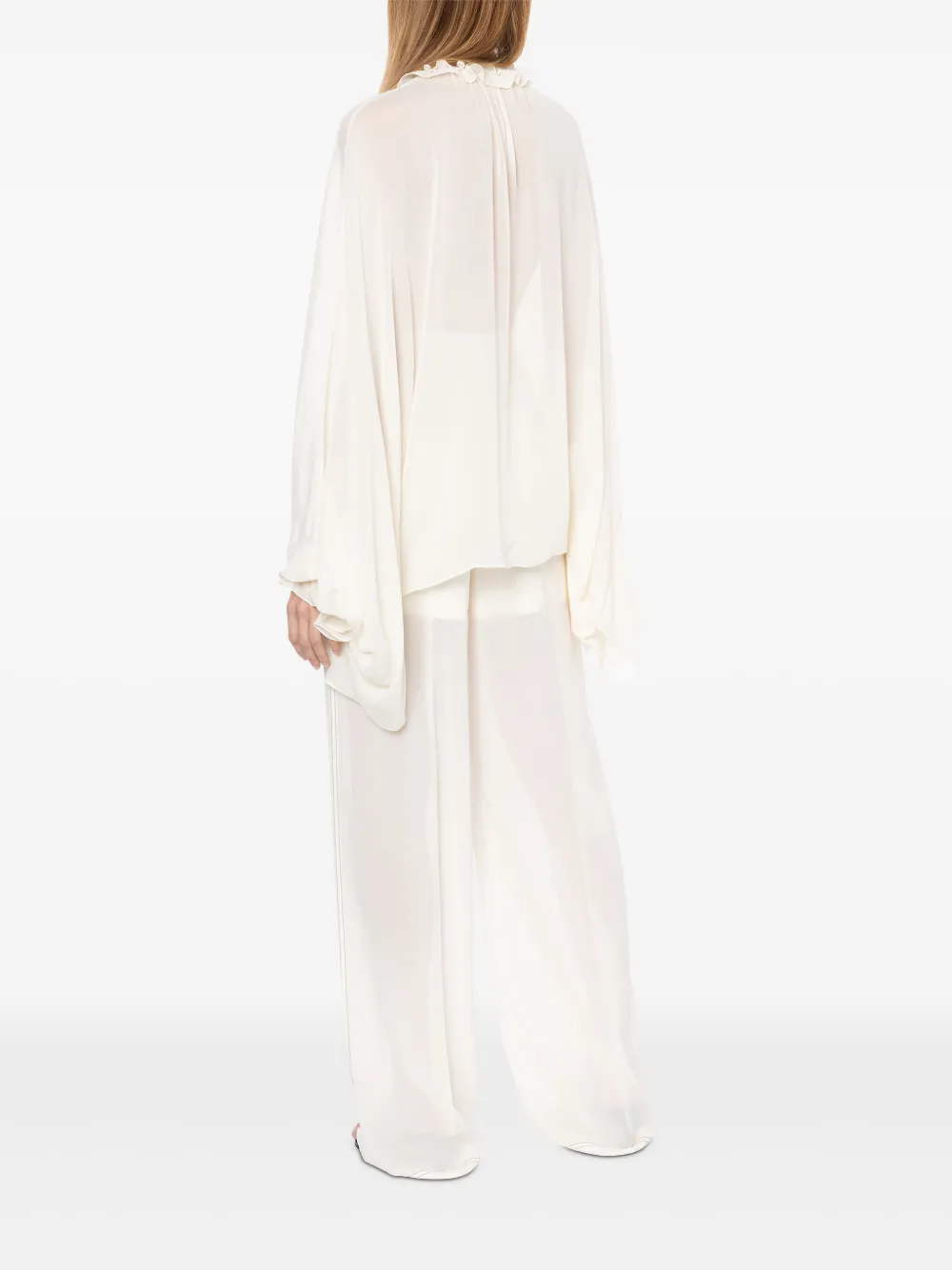 Shop Philosophy Di Lorenzo Serafini Ruffle-trim Blouse In White