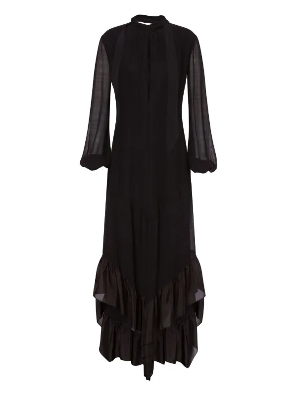 Philosophy Di Lorenzo Serafini ruffle-detail Maxi Dress | Black | FARFETCH  BH