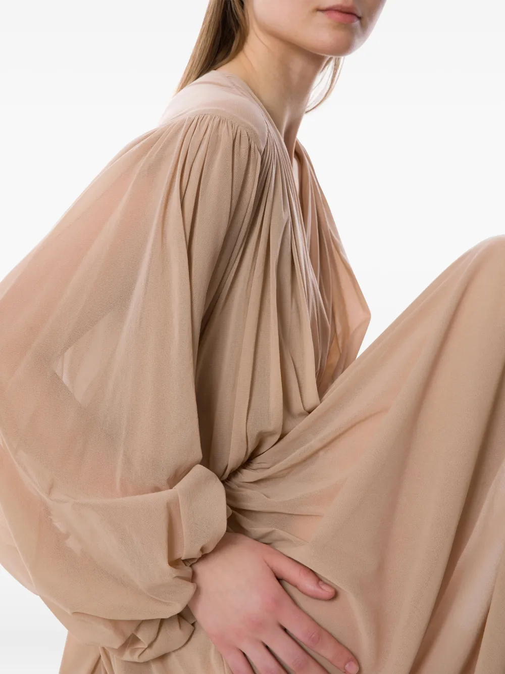Philosophy Di Lorenzo Serafini Jurk met V-hals Beige