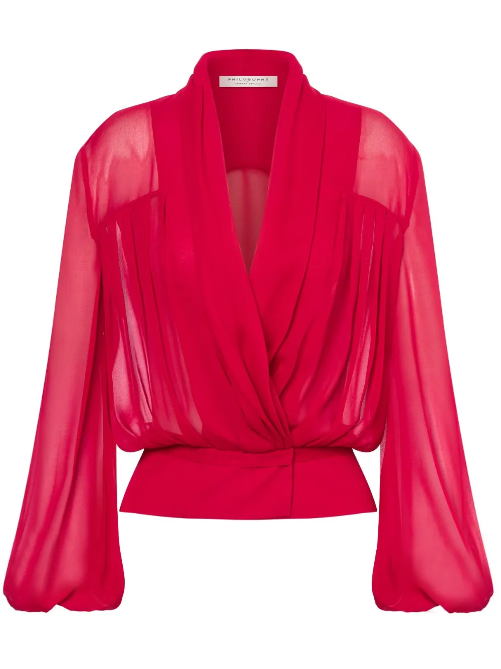 Philosophy Di Lorenzo Serafini Gedrapeerde doorzichtige blouse Rood