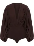 Philosophy Di Lorenzo Serafini draped-sleeve top - Brown