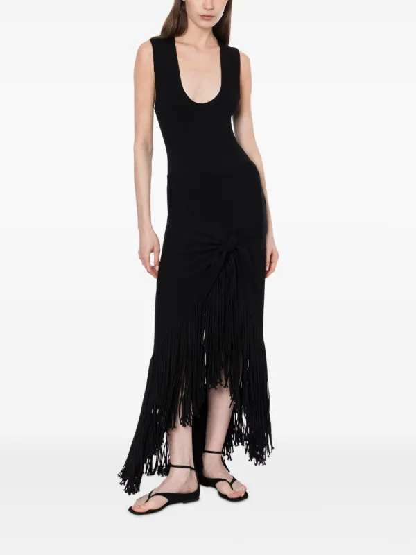 Philosophy Di Lorenzo Serafini Fringed Maxi Skirt | Black | FARFETCH