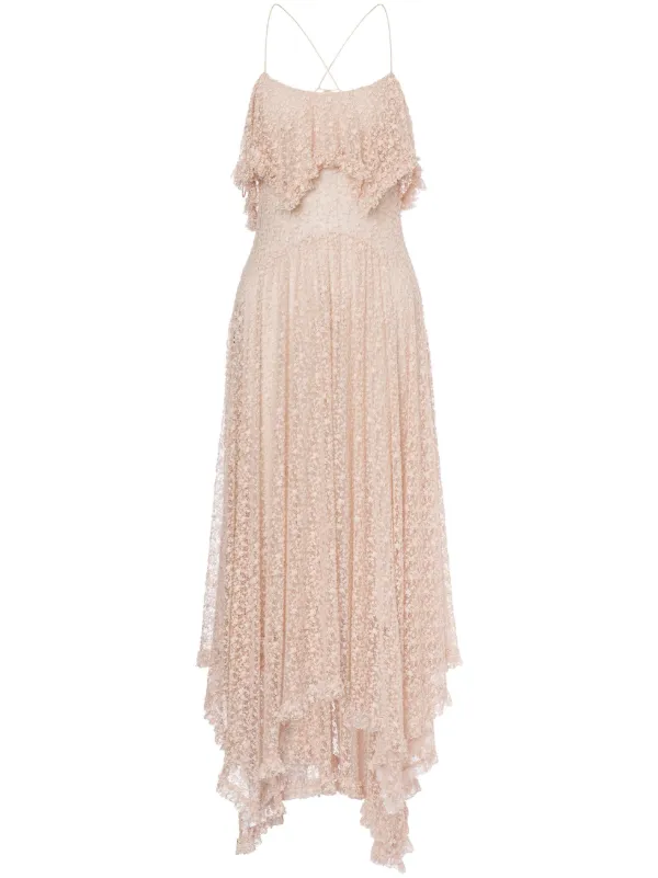 ワンピース Philosophy Di Lorenzo Serafini Donna Abito Rosa Floreale Philosophy Di Lorenzo Serafini Abito Midi In Pizzo | Rosa