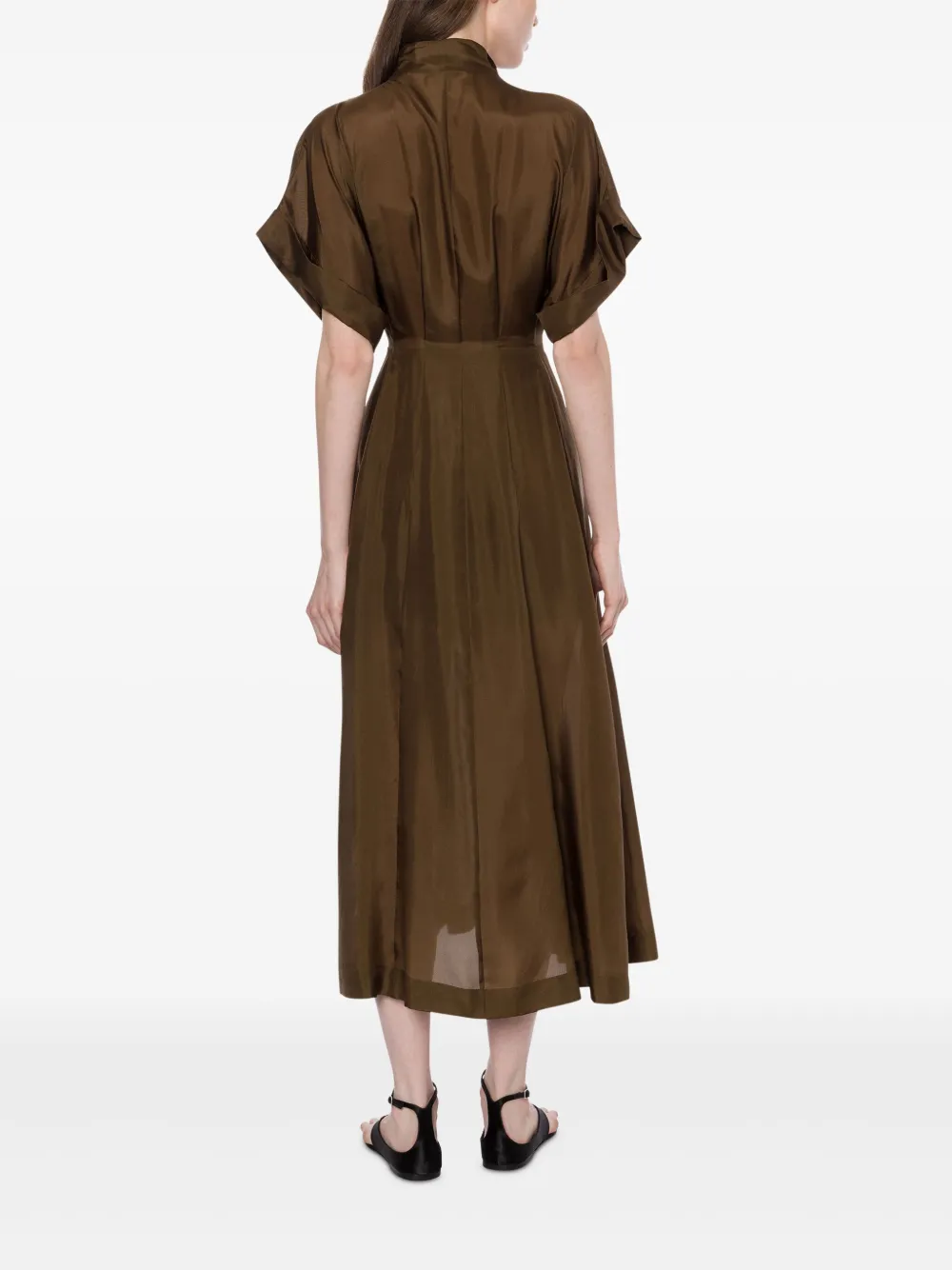 PHILOSOPHY DI LORENZO SERAFINI SILK MIDI DRESS