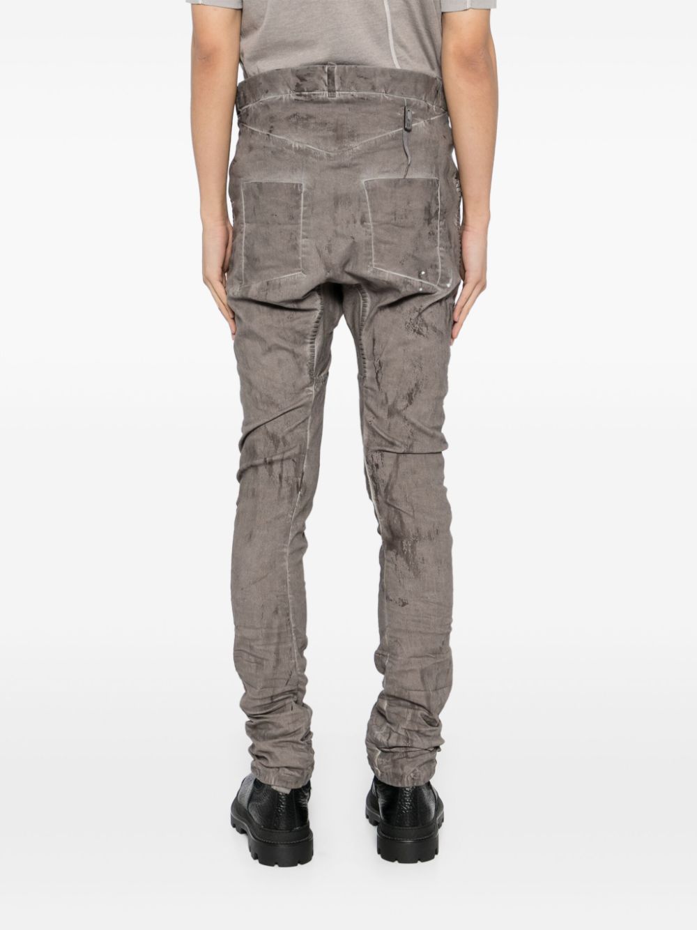 BORIS BIDJAN SABERI DISTRESS FINISH TROUSERS 