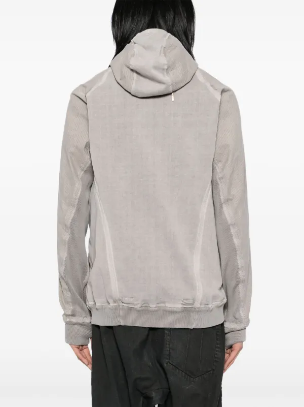 Boris Bidjan Saberi Asymmetric Cotton Hooded Jacket | Grey