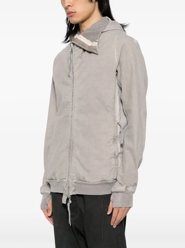 Boris Bidjan Saberi Asymmetric Cotton Hooded Jacket | Grey