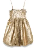 GANNI pleat-strap mini dress - Gold