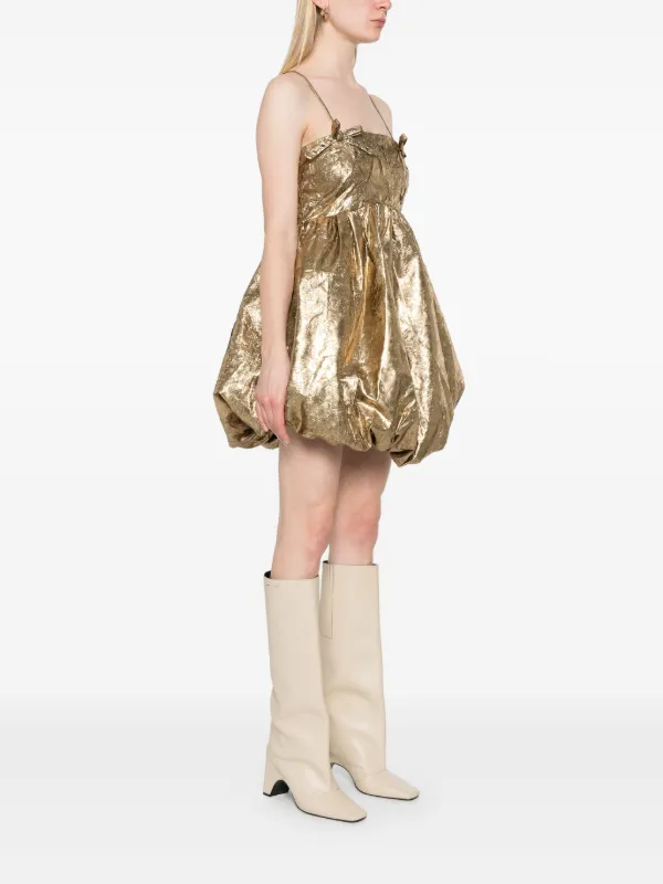GANNI Shibori ミニドレス | ゴールドトーン | FARFETCH JP