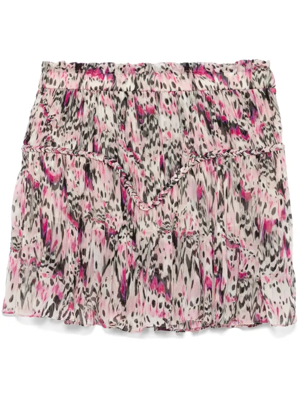 スカート ISABEL MARANT Roumi skirt with pink print in silk ROUMI SKIRT Woman pink | ISABEL MARANT Official online store