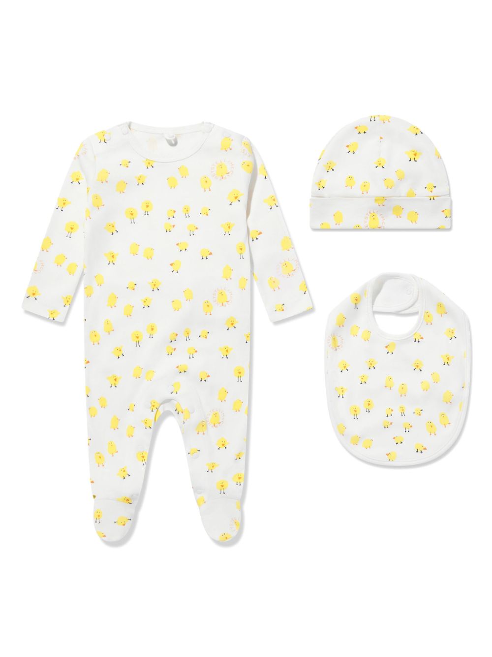 Stella McCartney Kids chick-print babygrow set - White