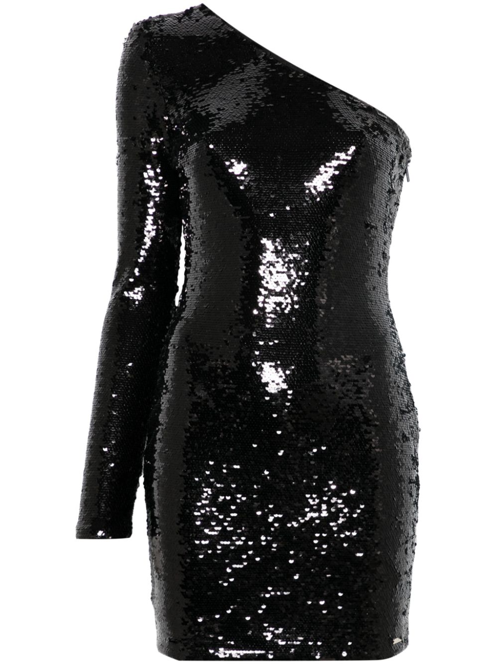 one-shoulder sequinned dress